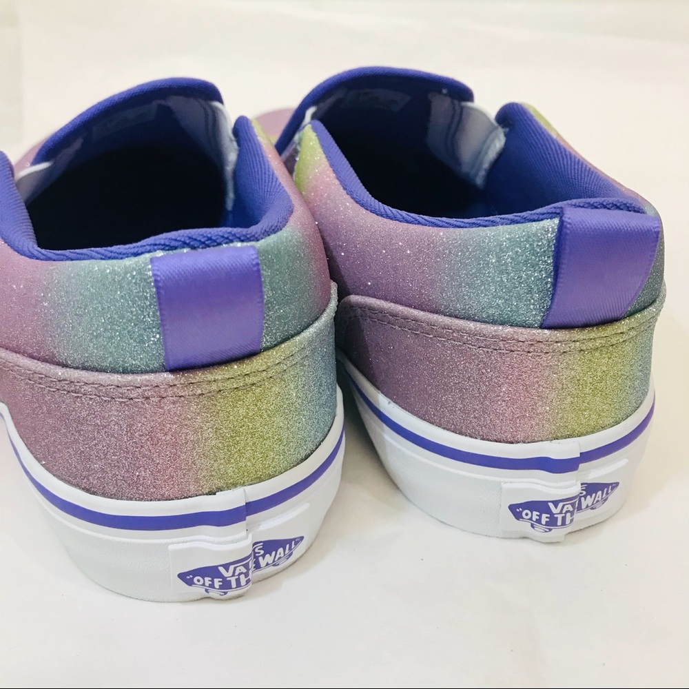 VANS Asher Rainbow Glitter Slip-On Shoes - Picture 3 of 8